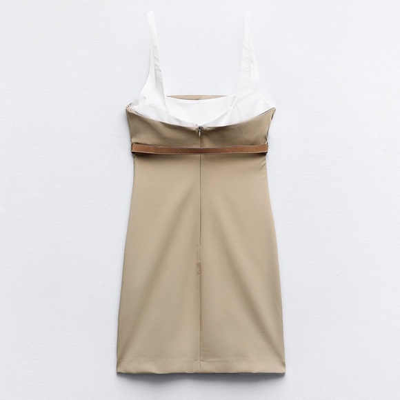 ZARA COMBINATION BELTED DRESS - Picture 5 of 6